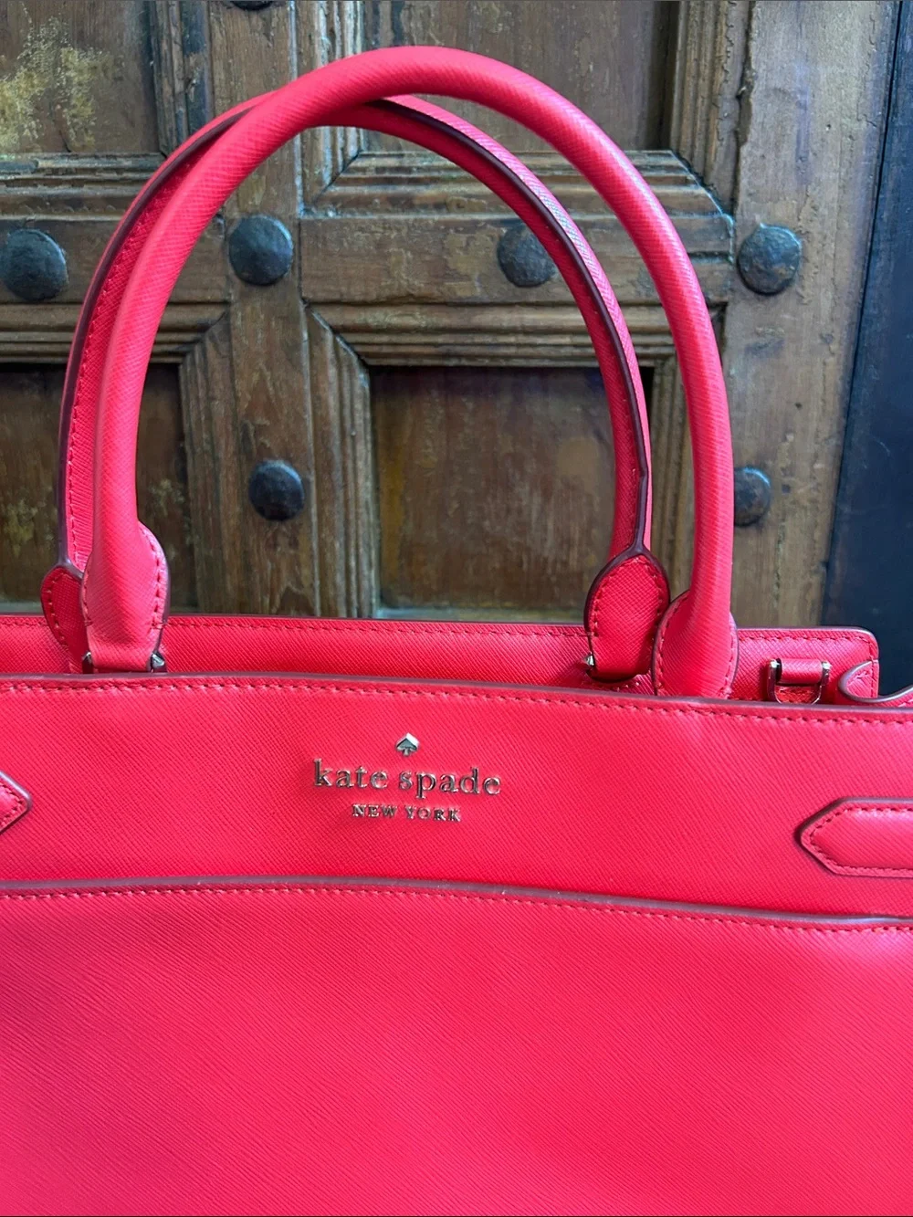 Kate Spade Staci Red Saffiano leather  Satchel Crossbody